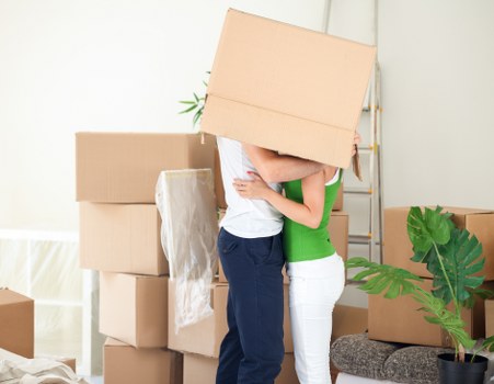 Worker checking access and safe movement during a move
