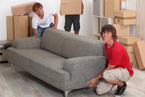 Brent man and van moving boxes and household items