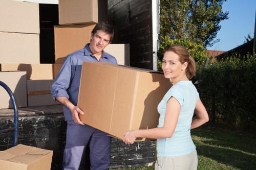Packing and loading household items for a Brent home removal